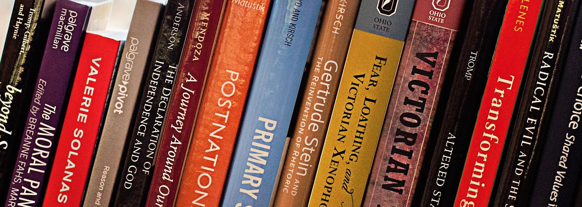 photo of books written by faculty