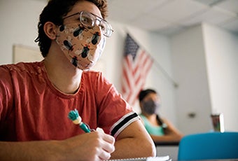 photo of student sitting in class