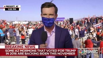 Newscaster reporting changing political affiliations among AZ voters