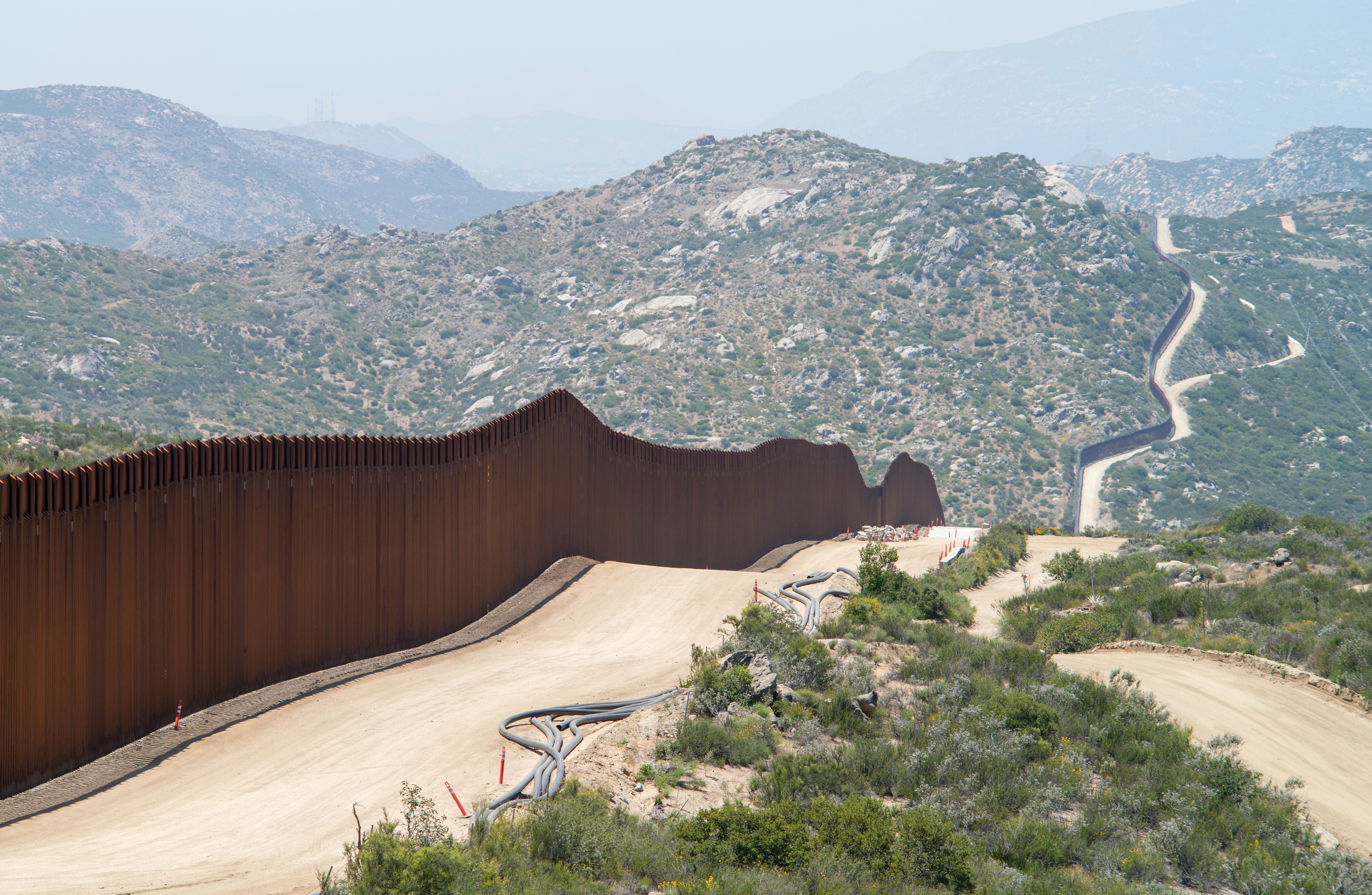 The border wall along the Mexican-American border